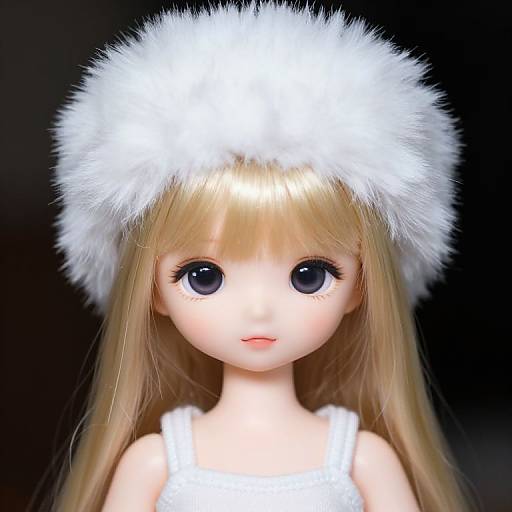 Blonde Doll in White Fur Hat