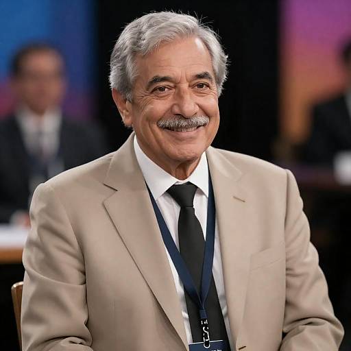 Portrait of Smiling Elderly Man in Suit