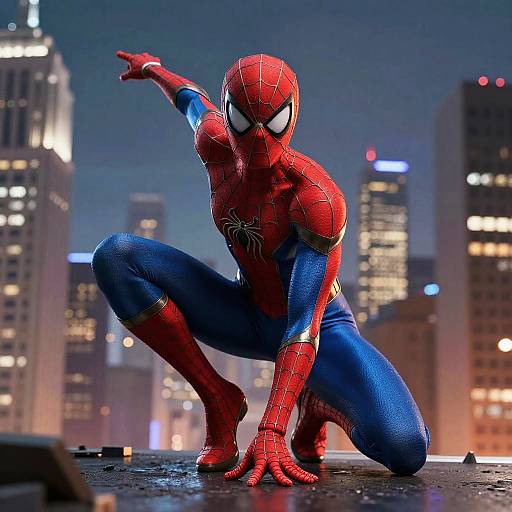 Dynamic Spiderwoman Comic Pose