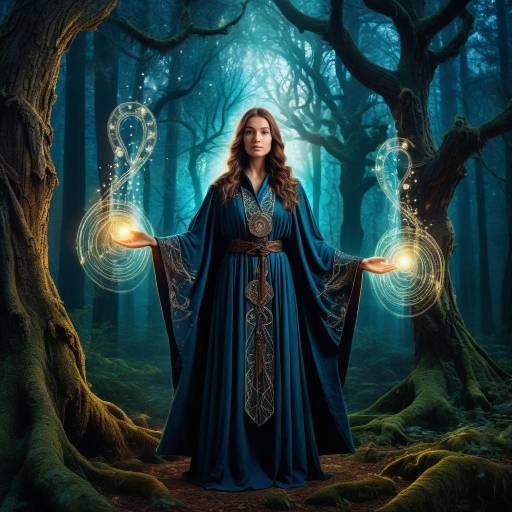 Enchanting Female Wizard in Forest