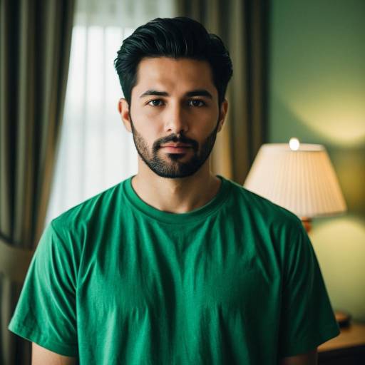 Realistic Indoor Portrait of a Young Man