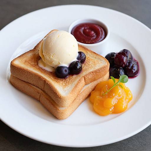 Elegant Breakfast with Toast and Berries