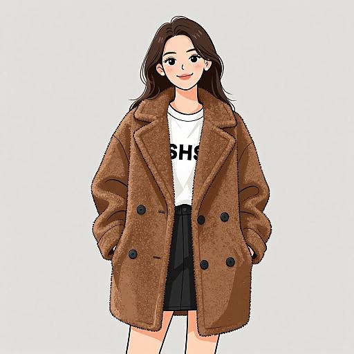 Smiling Woman in Street Style Outfit