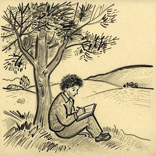 Van Gogh Style Kitsch Landscape Sketch