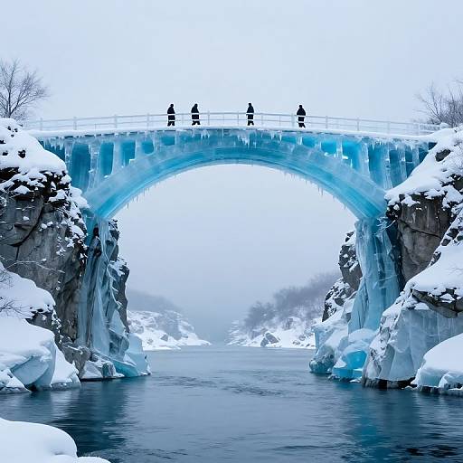 Ethereal Ice Archway Over Water