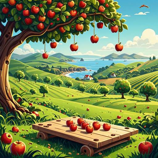 Coastal Apple Orchard Landscape Coastal Apple Orchard Landscape