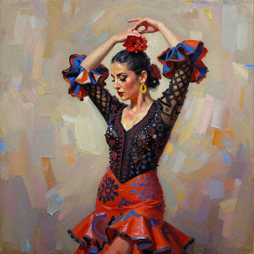 Elegant Flamenco Dancer Portrait