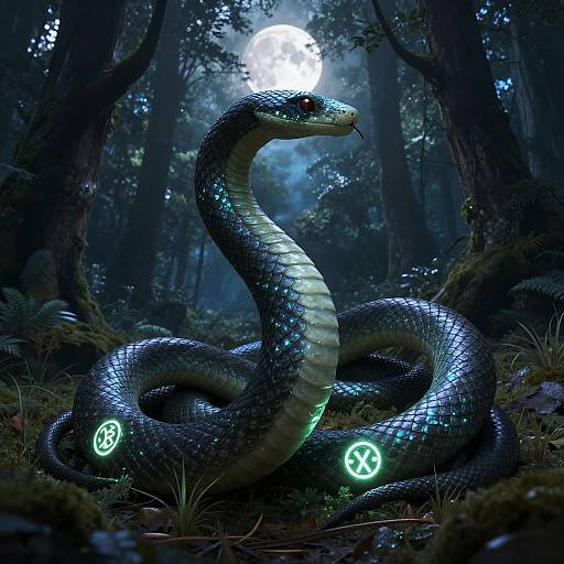 Mystical Serpent with Glowing Runes