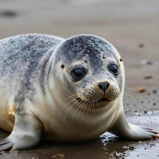 Hyper-Realistic Young Seal Pup Painting