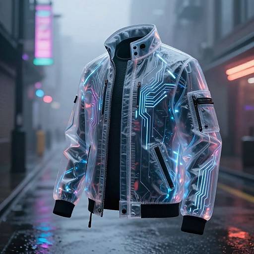 Futuristic Transparent Circuit Jacket