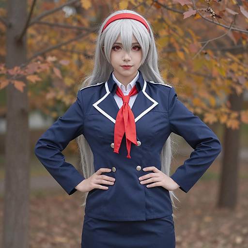 Confident Cosplay of Alisa Kujou Outdoors