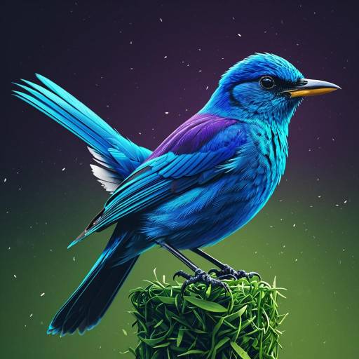 Vector Art of Vibrant Blue Bird