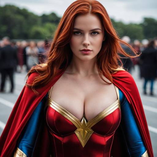 Realistic Superhero Girl in Costume