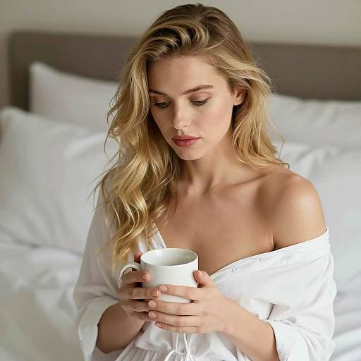 Contemplative Blonde in Soft Light