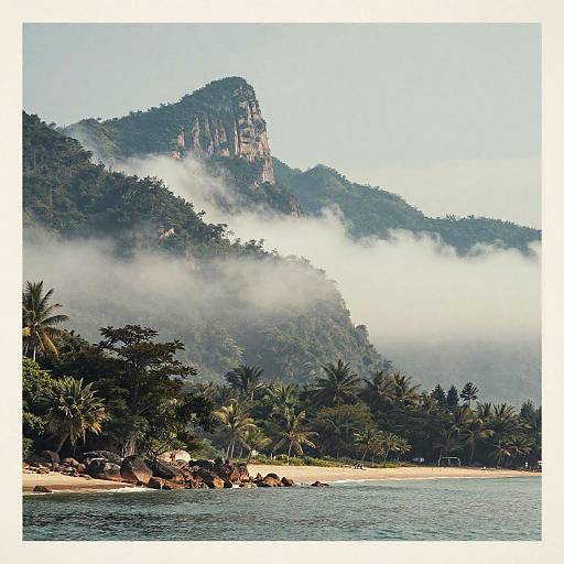 Vintage Postcard Misty Mountain Landscape