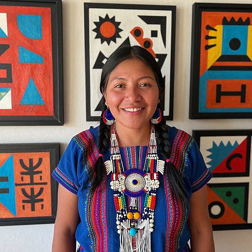 Kuna Woman in Vibrant Traditional Attire