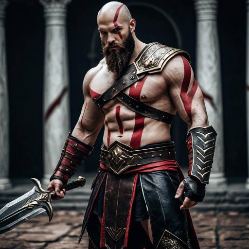 Fierce Kratos Cosplay in Cinematic Style