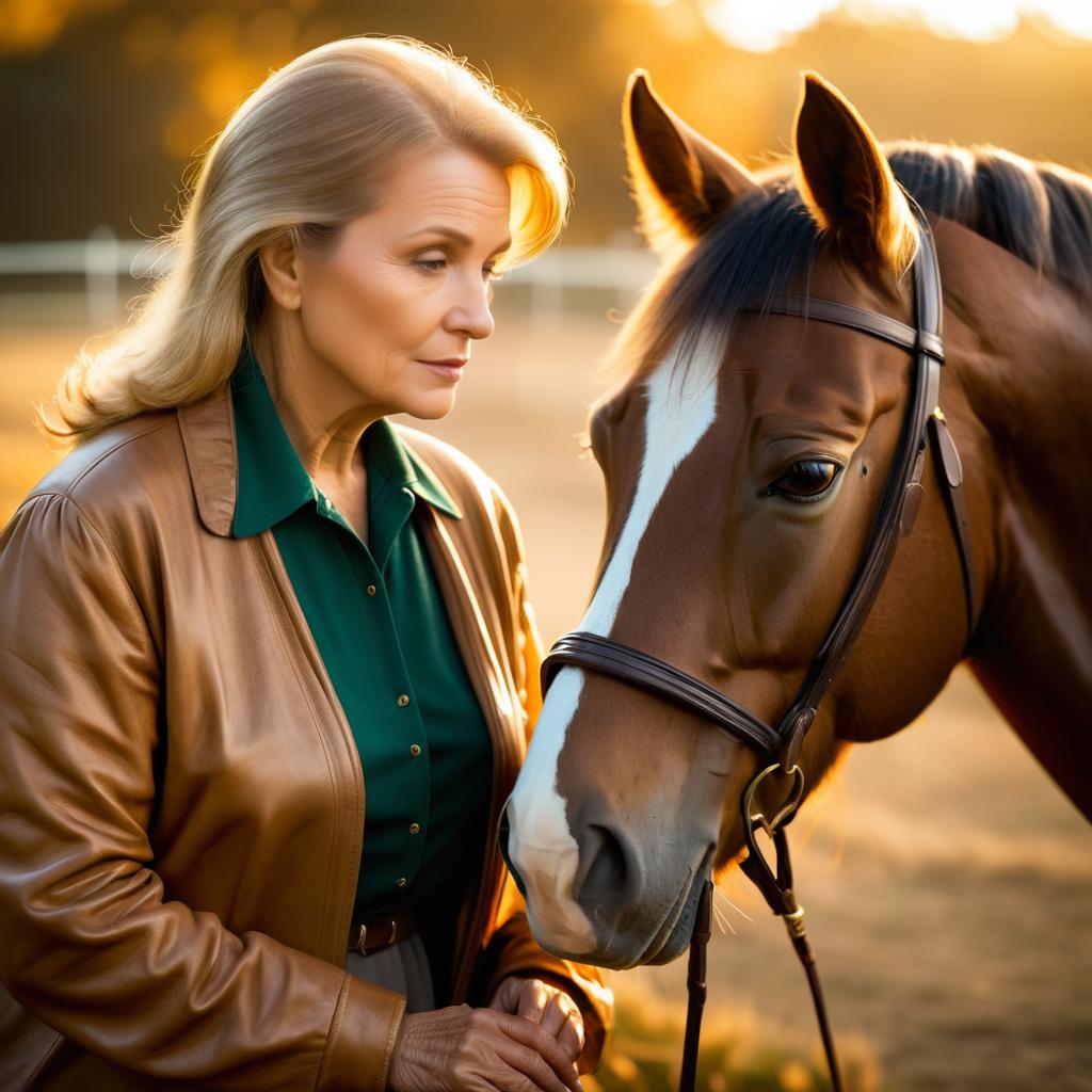 Nostalgic Warmth: Horse and Elderly Woman