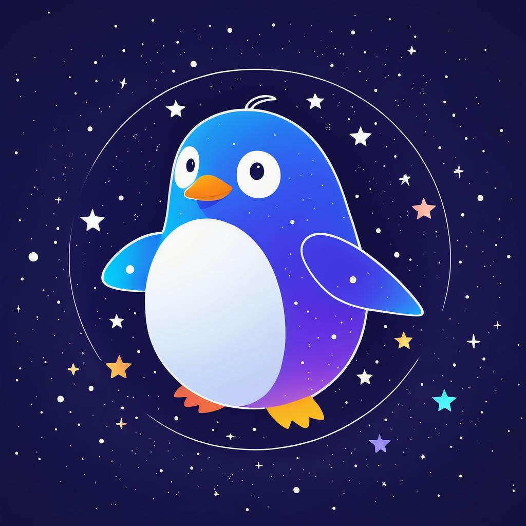 Playful Penguin Adventures in Space