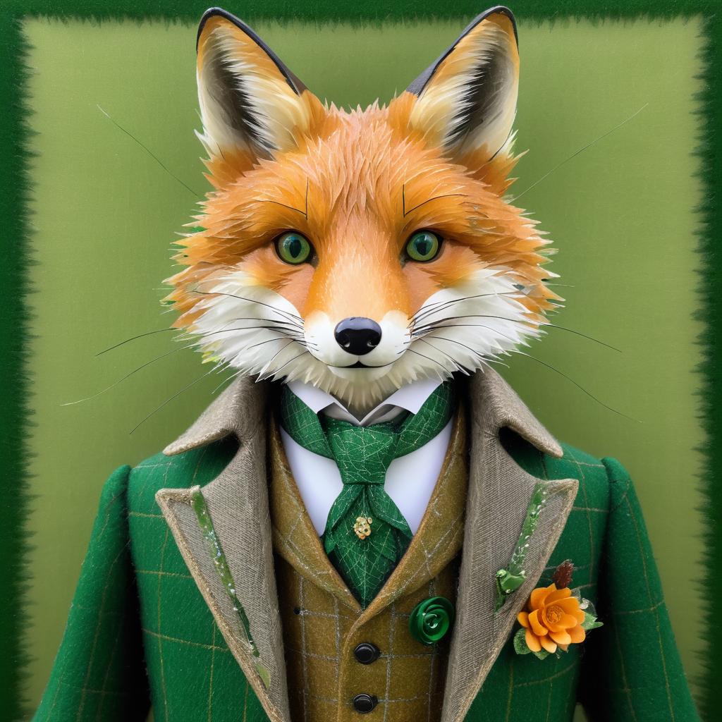 Elegant Fox in Beatrix Potter Style