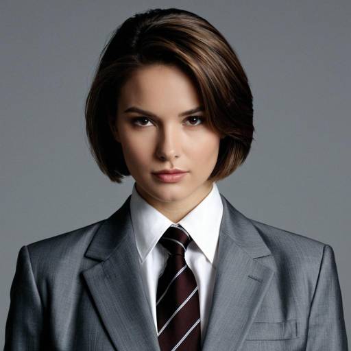 Confident Businesswoman in Grey Suit