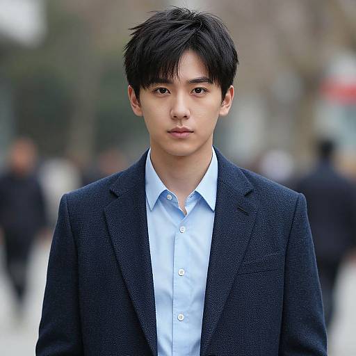 Realistic Male Fashion Portrait Outdoors