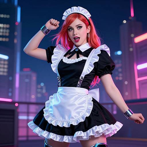 Futuristic Cyberpunk Maid Costume