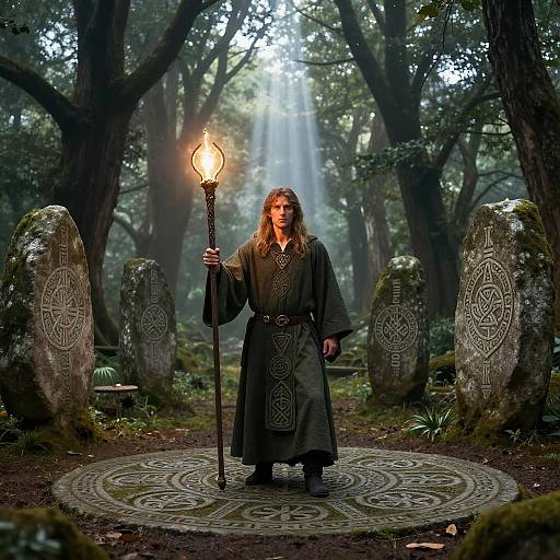 Celtic Druid Ritual in Sacred Grove