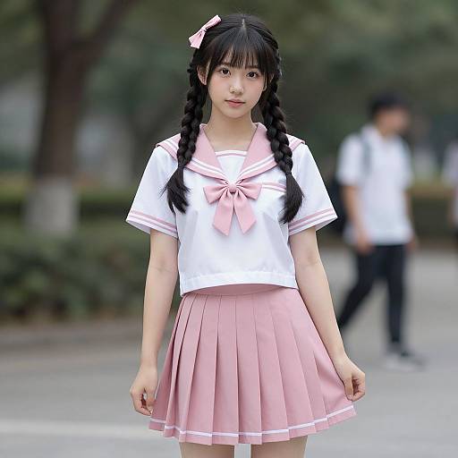 Realistic Pink Schoolgirl Outfit