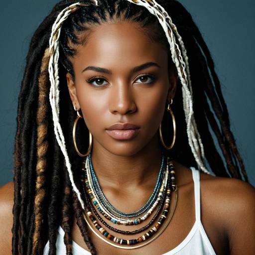 Elegant Female with Dreadlocks and Jewelry