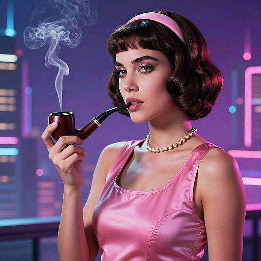 Princess Leia Synthwave Elegance