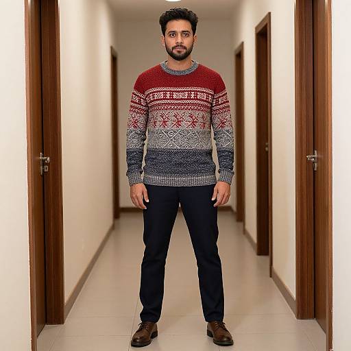 Man in Sweater and Pants
