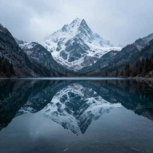 Ethereal Mountain Reflection Serenity