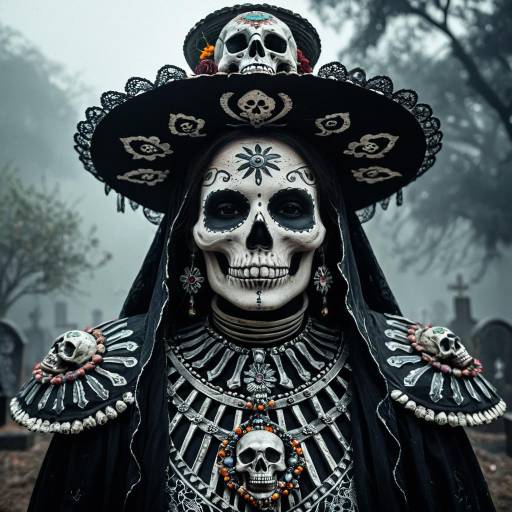 La Catrina Inspired Undead Warlock Portrait