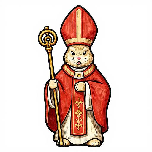 Woodcut Easter Bunny Bishop