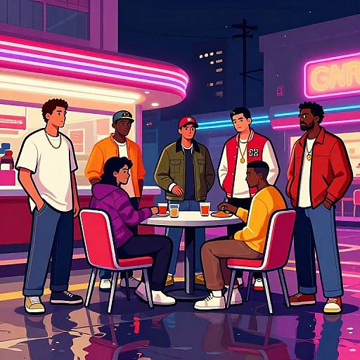 GTA Style Neon Diner Nightlife