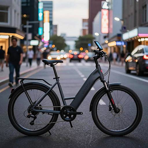 Lightweight Urban E-Bike at Dusk