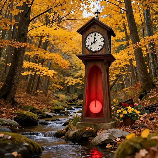 Whimsical Autumn Clock Tower
