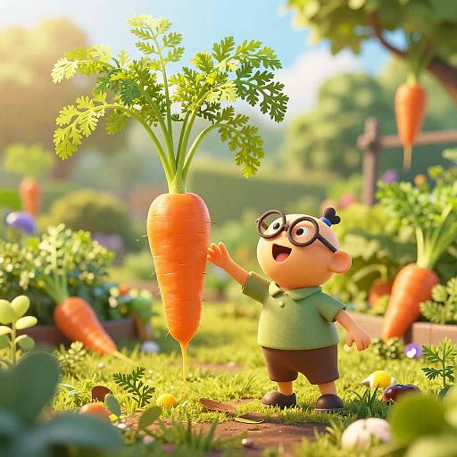 Whimsical Carrot Craving in Garden