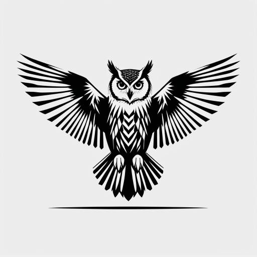 Minimalist Black and White Owl Logo