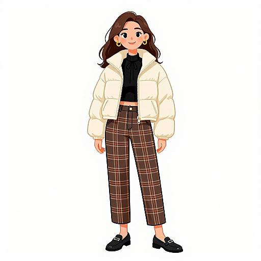 Smiling Woman in Casual Contemporary Outfit