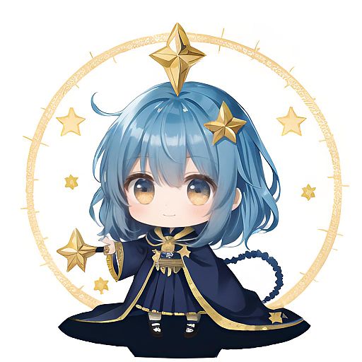 Cute Chibi Wizard in Dreamy Setting