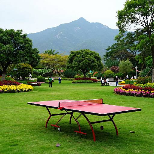 Vibrant Park Scene with Ping Pong