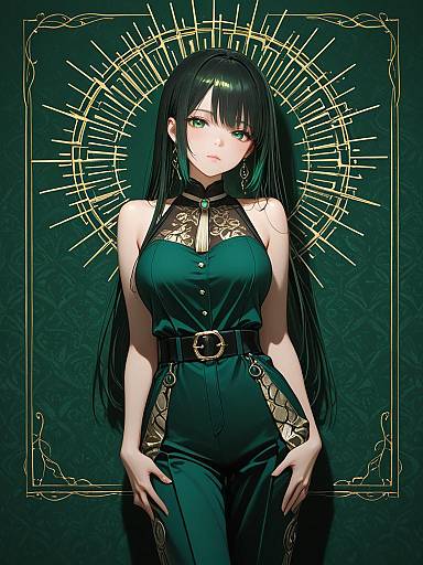 Sophisticated Anime Fashion in Bold Prints