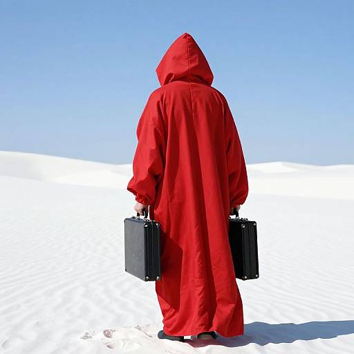 Impressionist Figure in Red Mantle