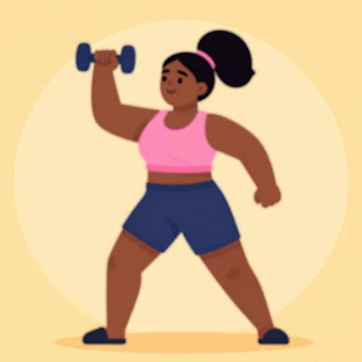 Confident Black Woman Exercising Clipart