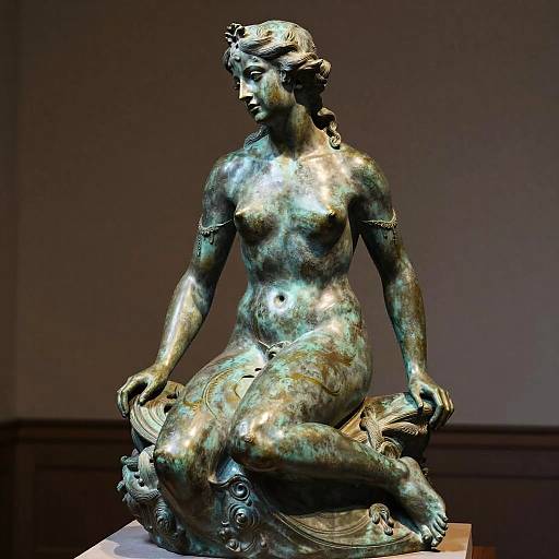 Bronze Patina Statue of a Luscious Siren
