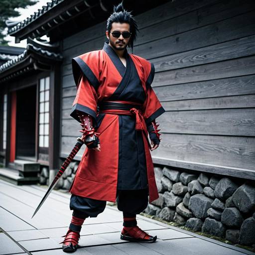 Auron Cosplay: Dark Hair and Garb