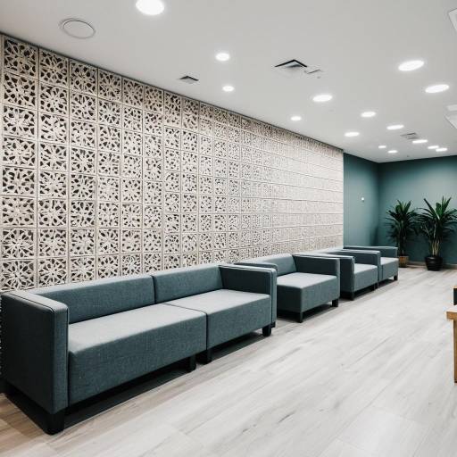 Modern Spa Waiting Area with Decorative Wall