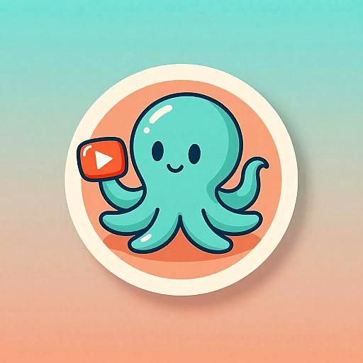 Lively Teal Octopus Streamer Logo
